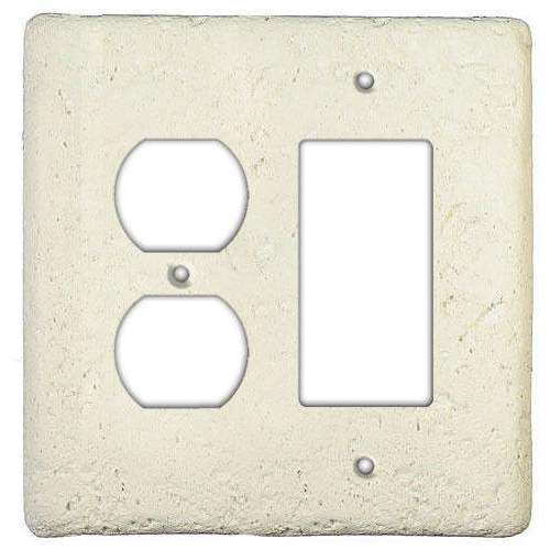 Biscuit Stone Duplex / Rocker Switchplate - Wallplatesonline.com