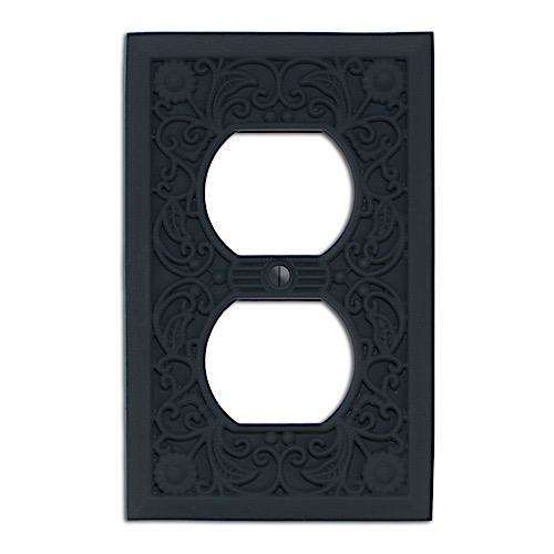 Midnight Filigree Shabby Chic 1 Duplex Outlet