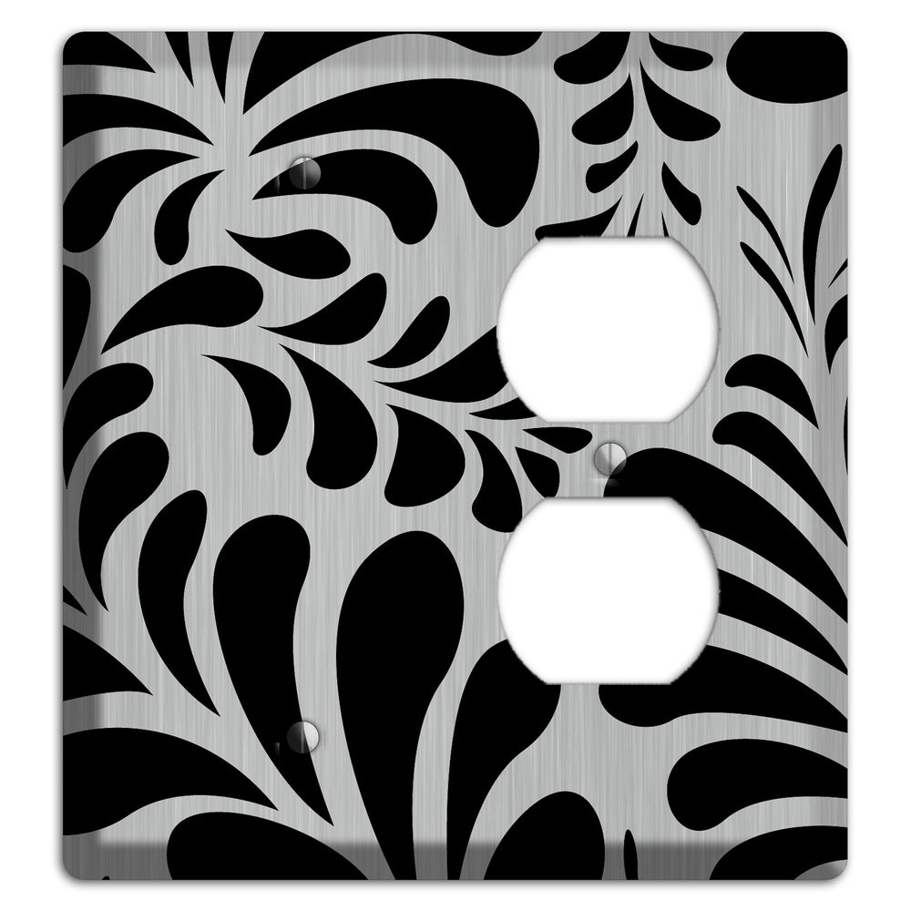 Black Herati Stainless Steel Blank / Duplex Wallplate