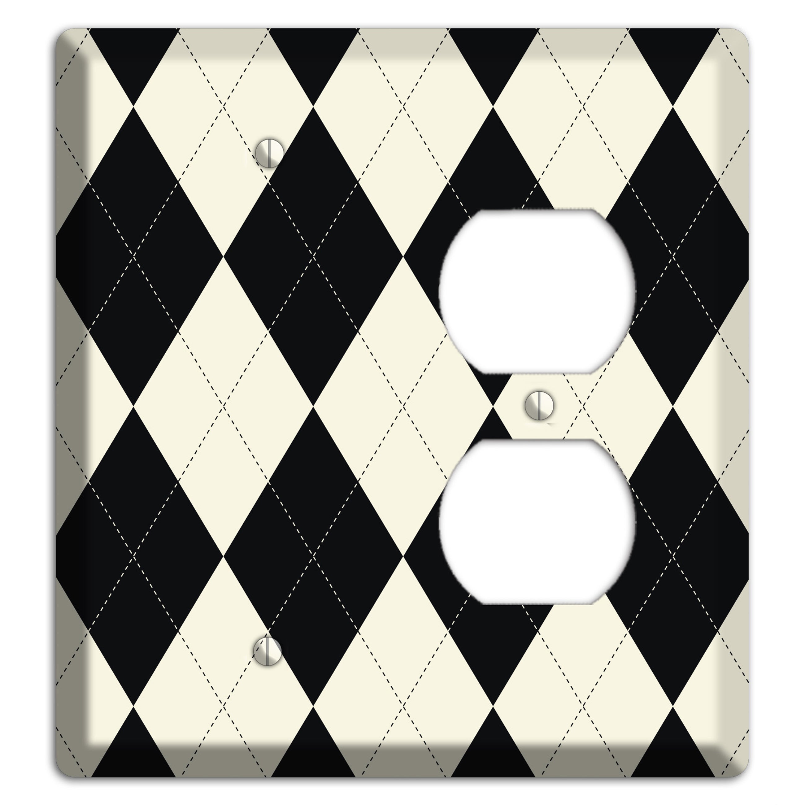 Black and Tan Argyle Blank / Duplex Wallplate