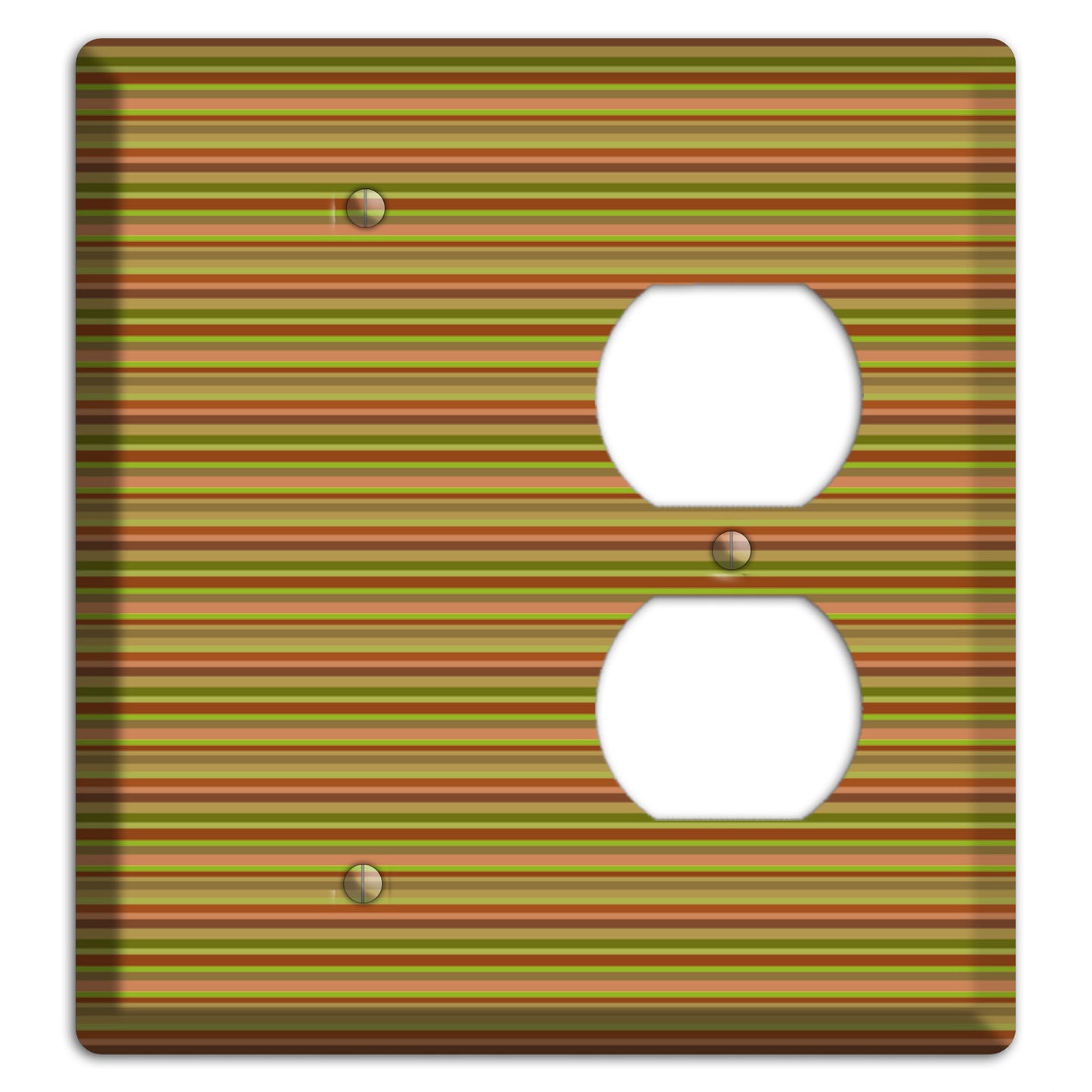 Multi Olive Burgundy Horizontal Stripes Blank / Duplex Wallplate