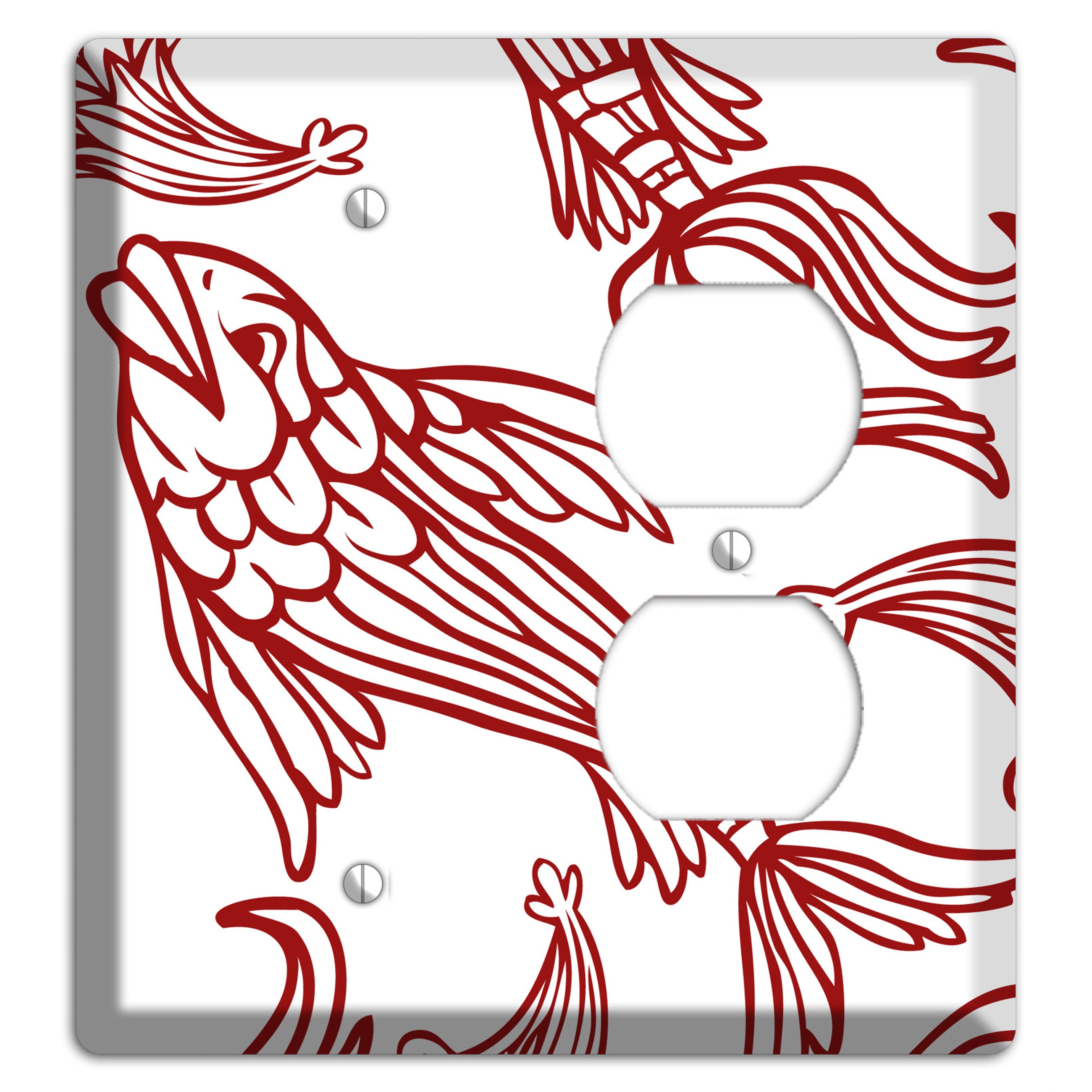 Red and White Koi Blank / Duplex Wallplate