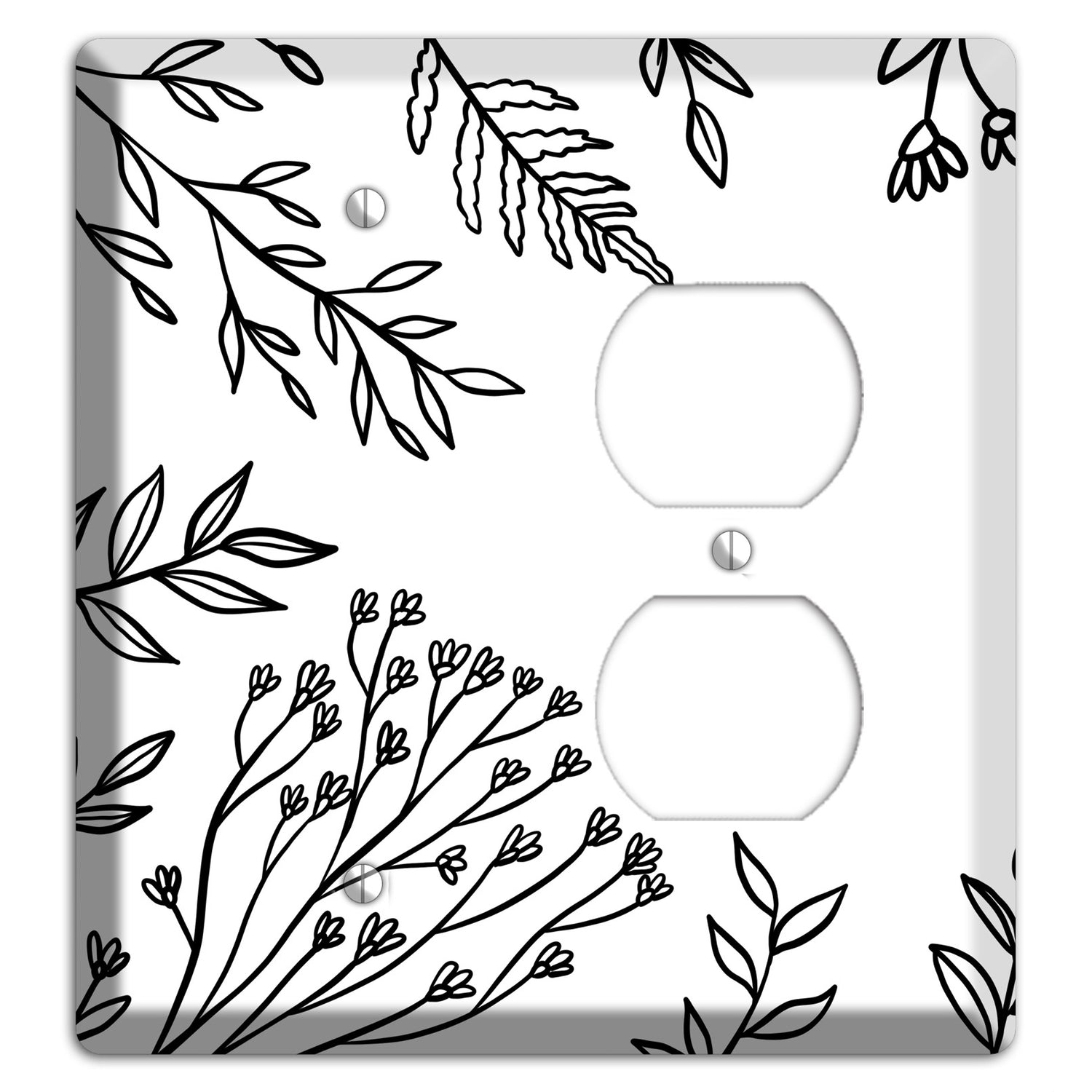 Hand-Drawn Floral 38 Blank / Duplex Wallplate