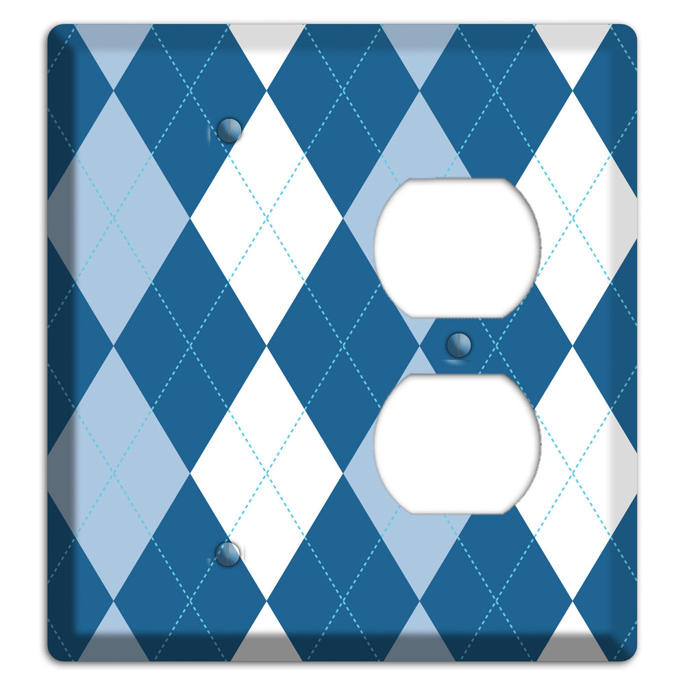 Blue Argyle Blank / Duplex Wallplate