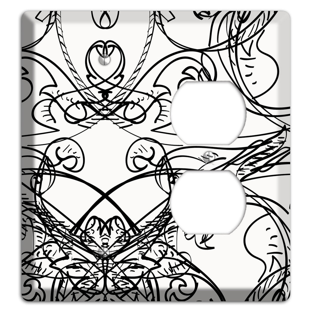 White Deco Sketch Blank / Duplex Wallplate