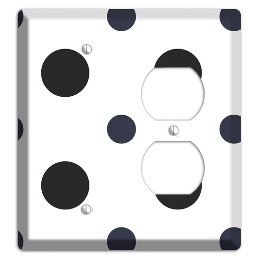 Black Multi Medium Polka Dots Blank / Duplex Wallplate