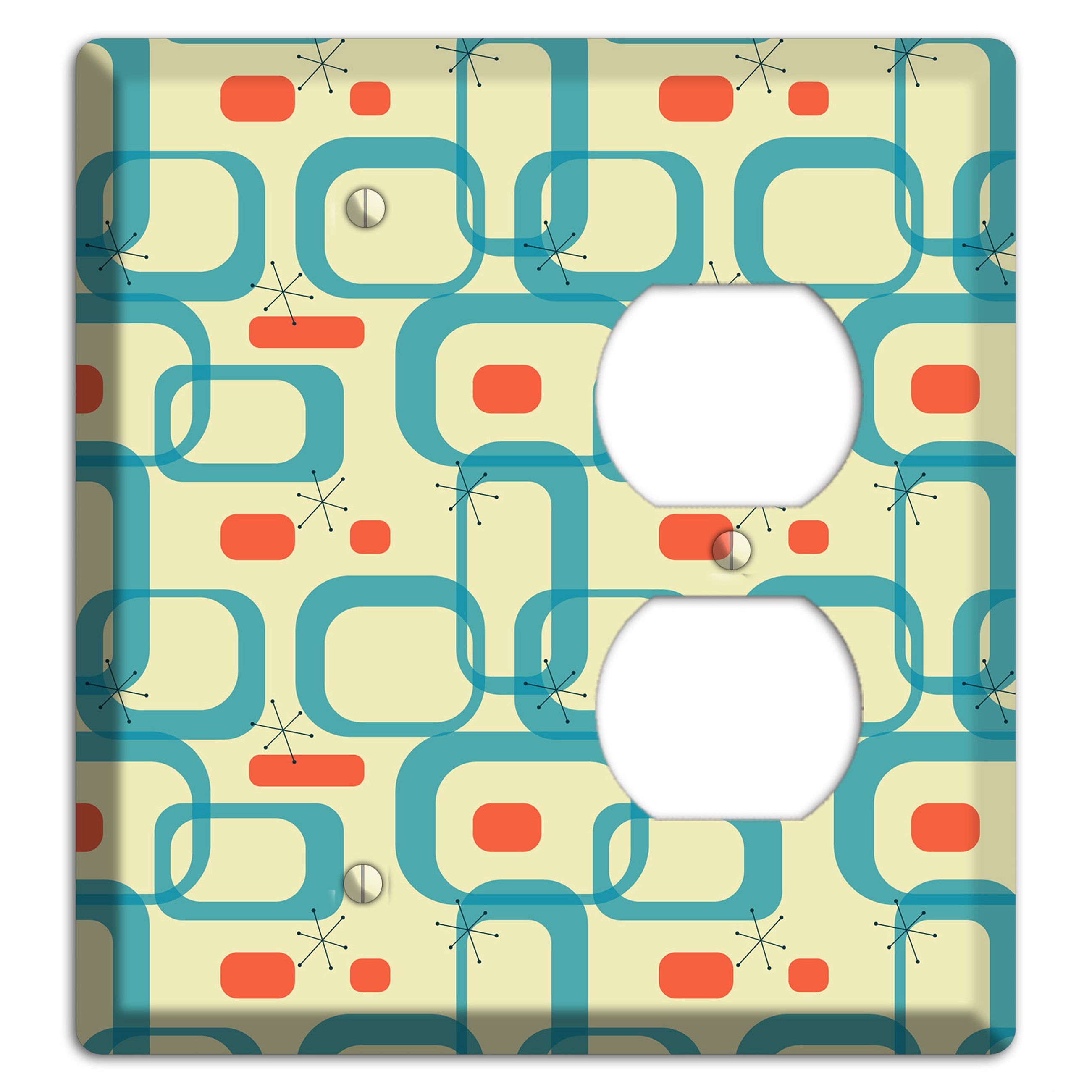 Blue and Yellow Oval Blank / Duplex Wallplate