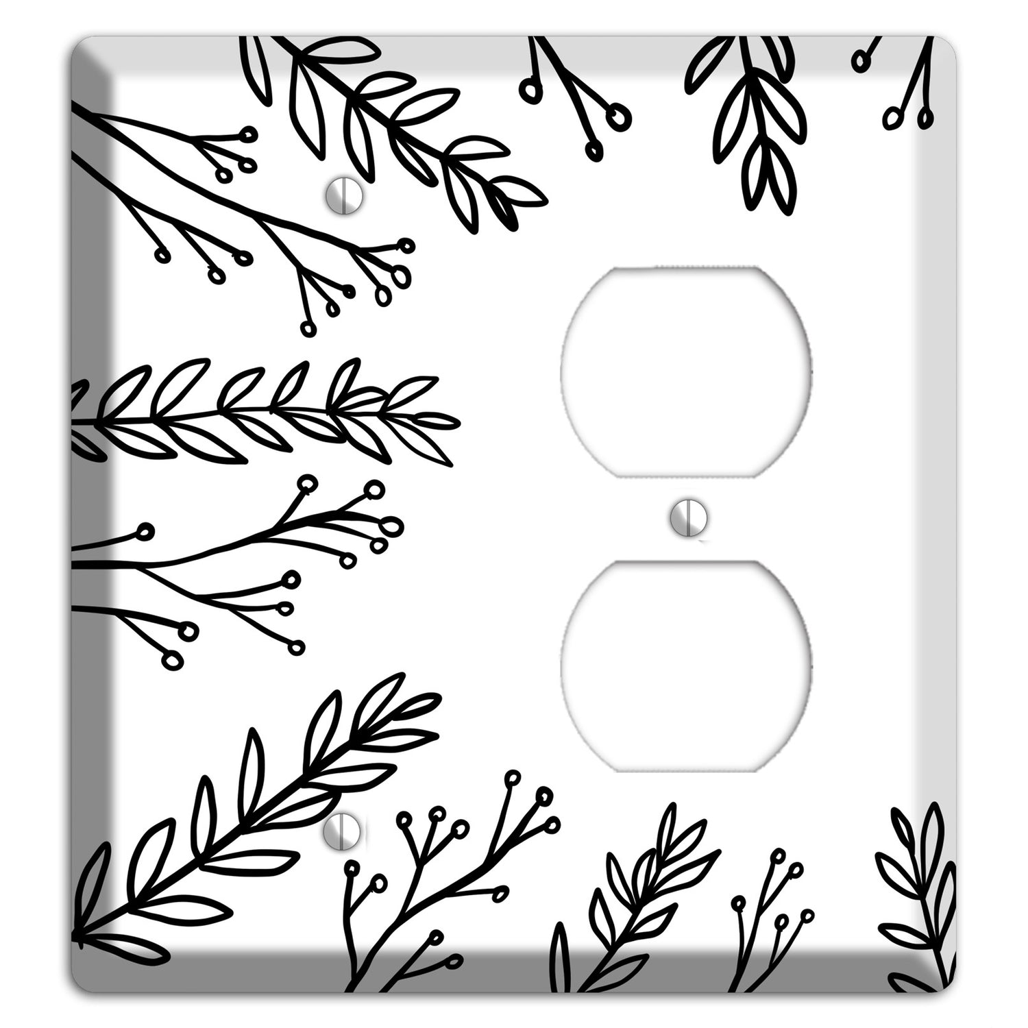 Hand-Drawn Leaves 9 Blank / Duplex Wallplate
