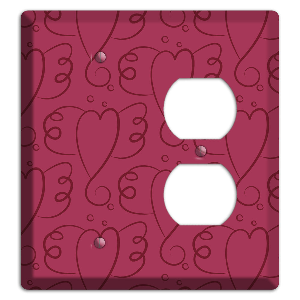 Fuschia Winged Hearts Blank / Duplex Wallplate