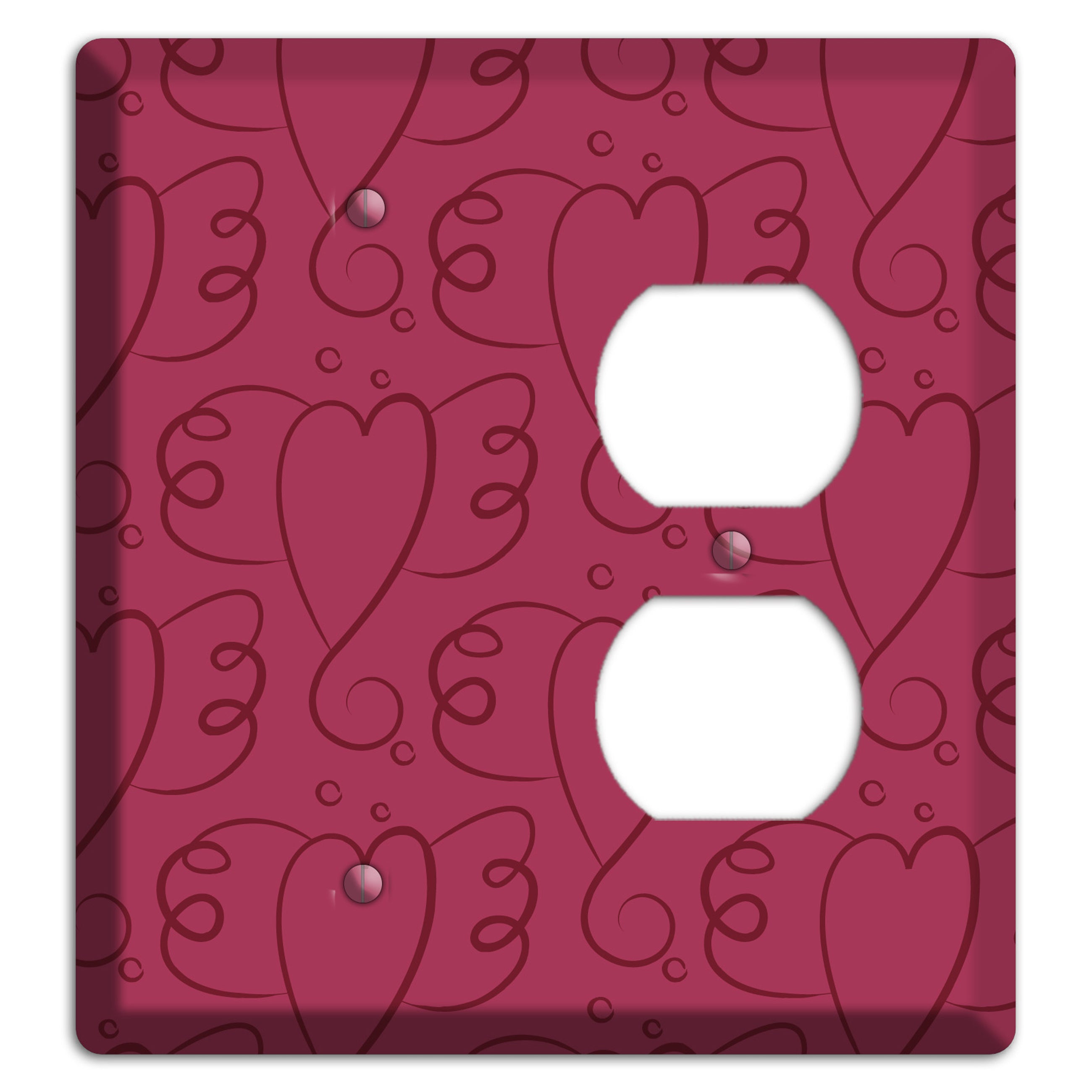 Fuschia Winged Hearts Blank / Duplex Wallplate