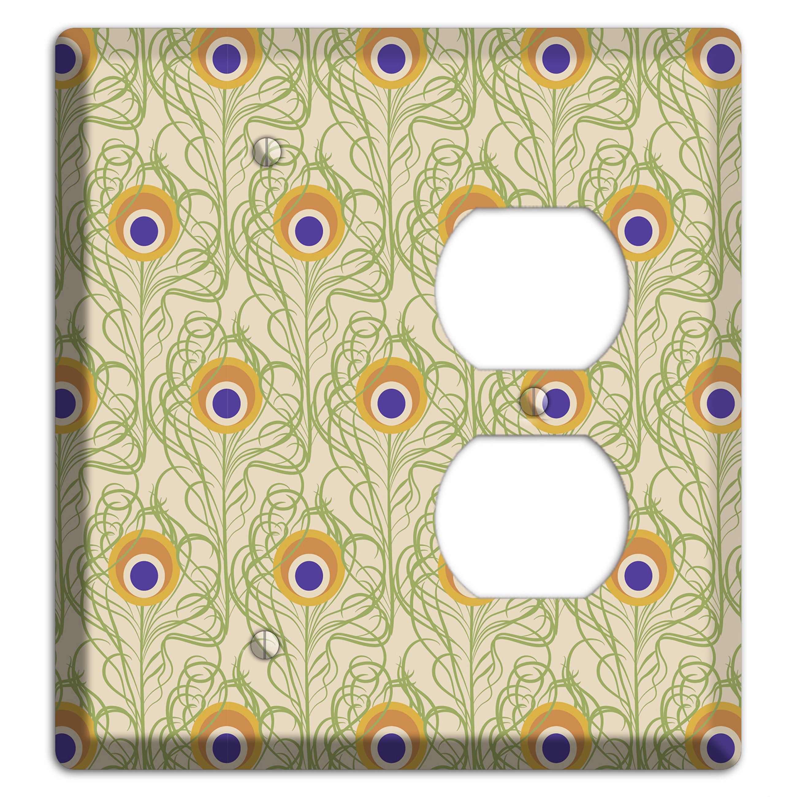 Nouveau Peacock Blank / Duplex Wallplate