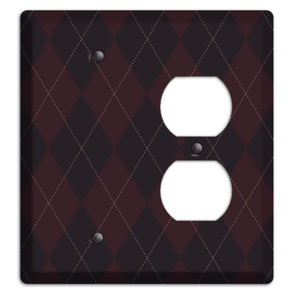 Black Argyle Blank / Duplex Wallplate