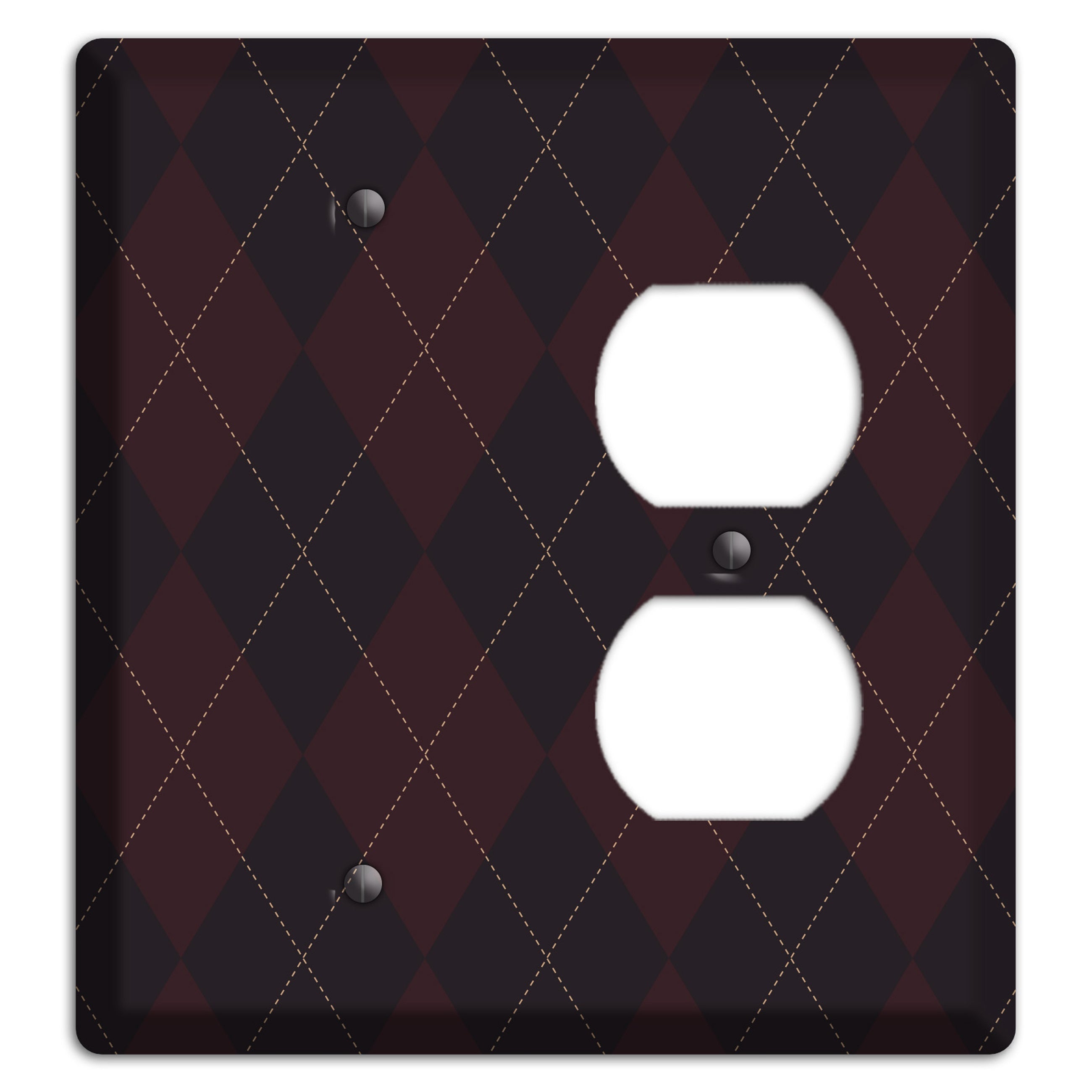 Black Argyle Blank / Duplex Wallplate