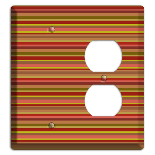 Multi Red Horizontal Stripes Blank / Duplex Wallplate