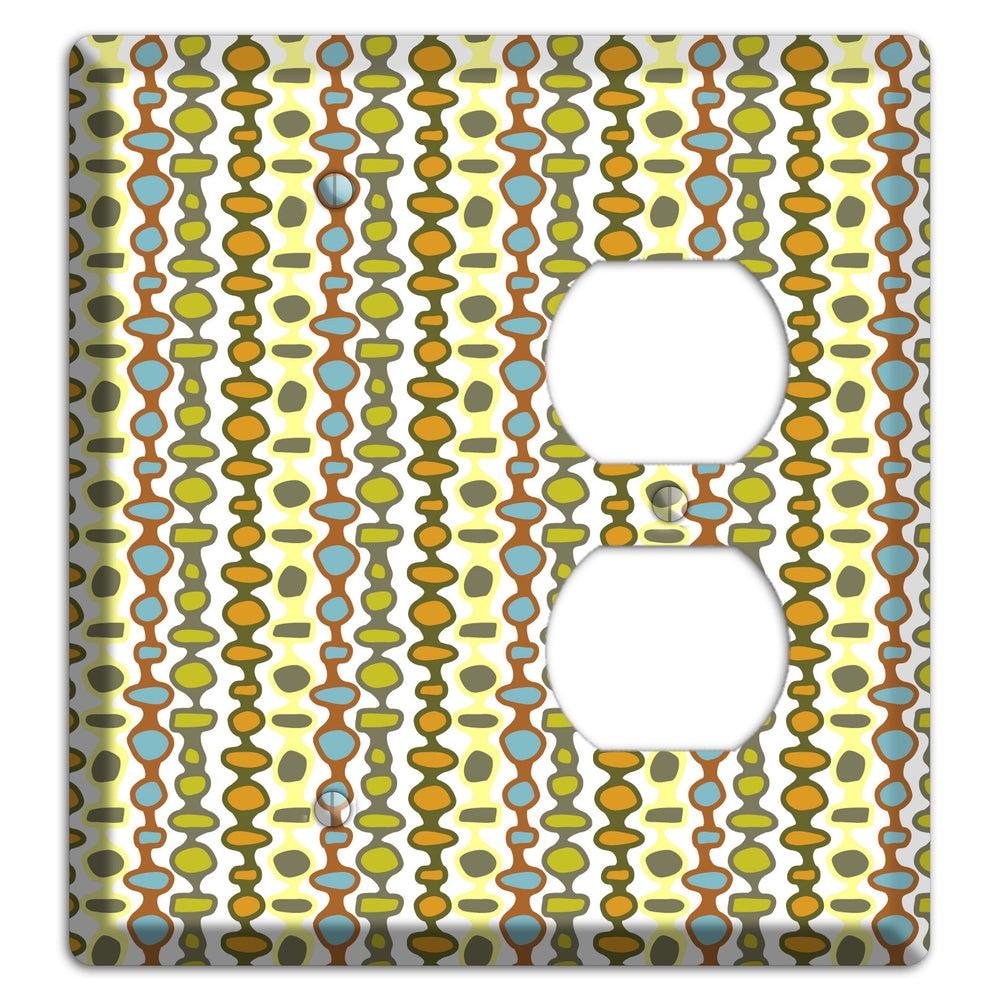 Multi Grey and Umber Bead and Reel Blank / Duplex Wallplate