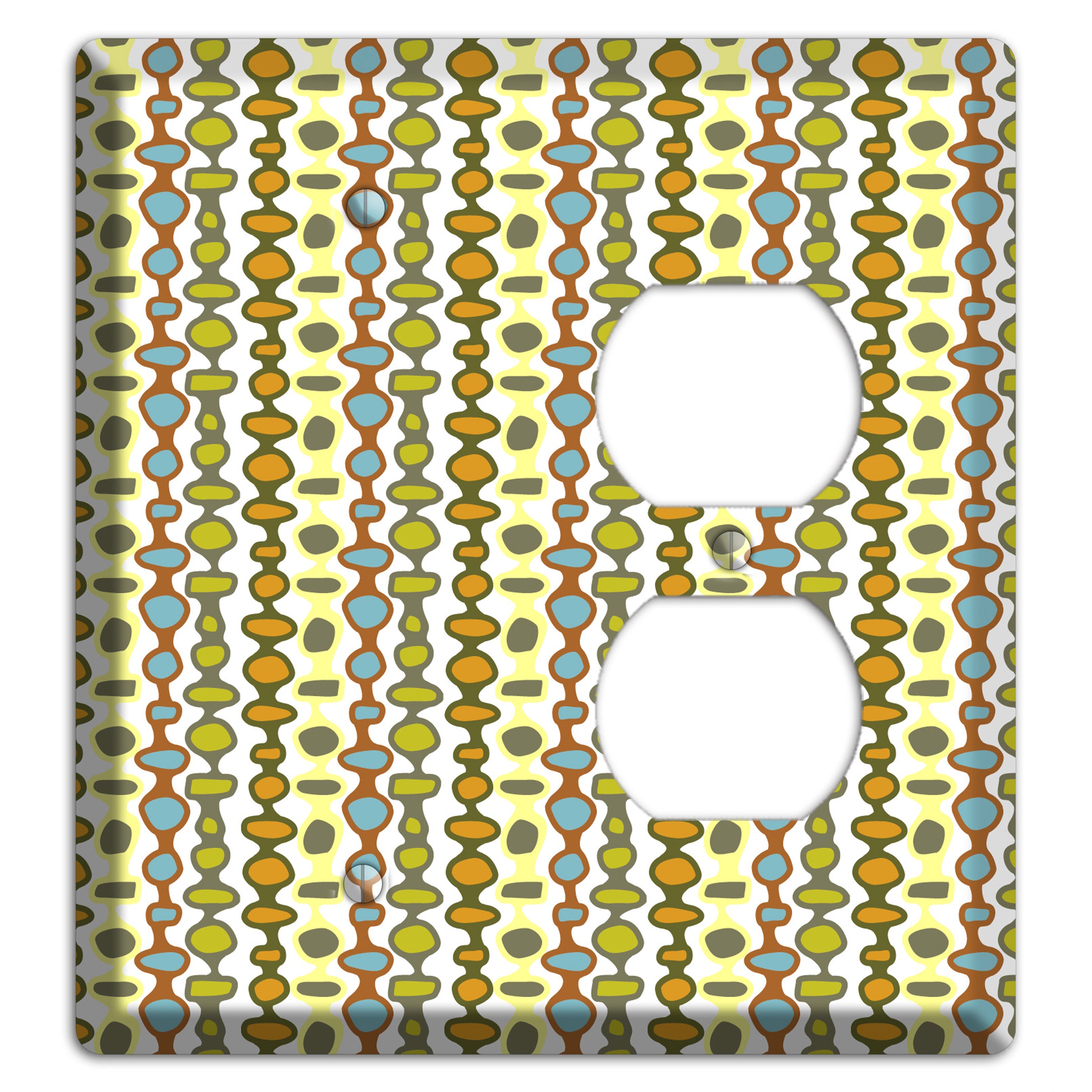 Multi Grey and Umber Bead and Reel Blank / Duplex Wallplate