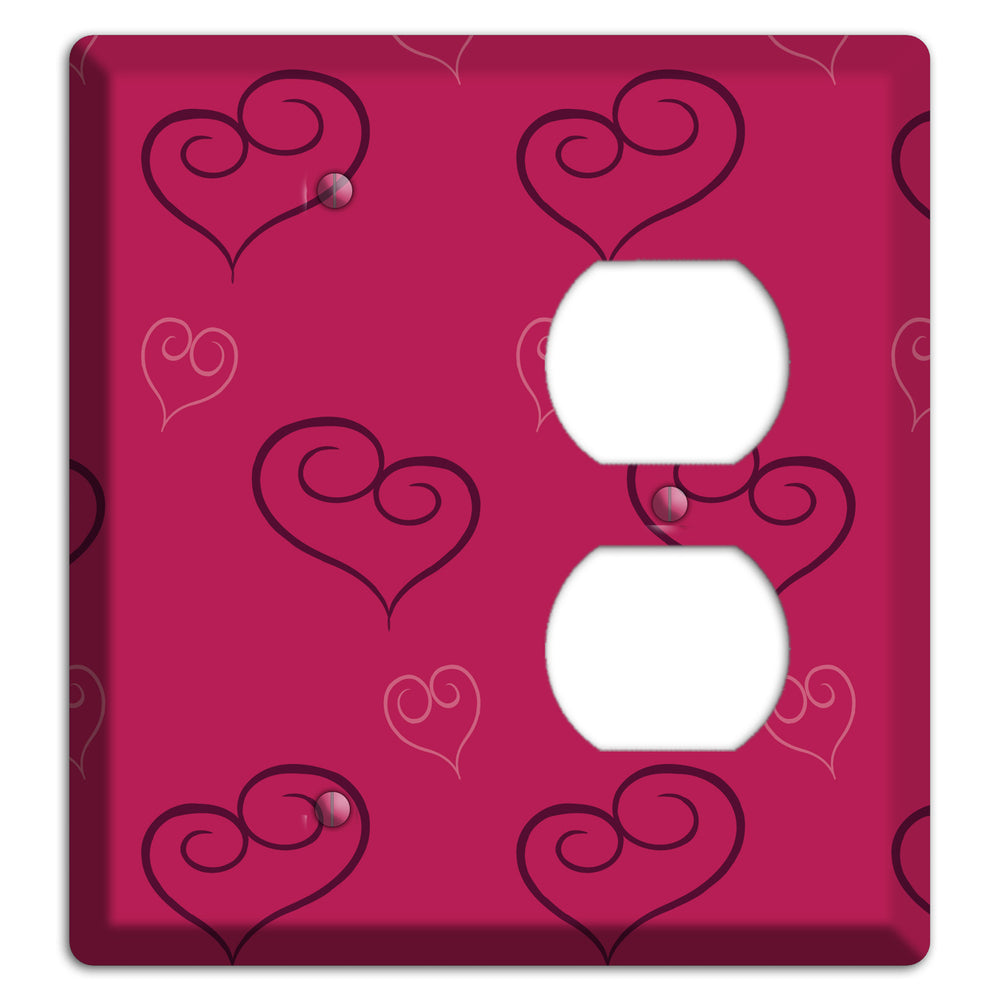 Fuschia Scroll Heart 2 Blank / Duplex Wallplate