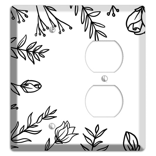 Hand-Drawn Floral 36 Blank / Duplex Wallplate