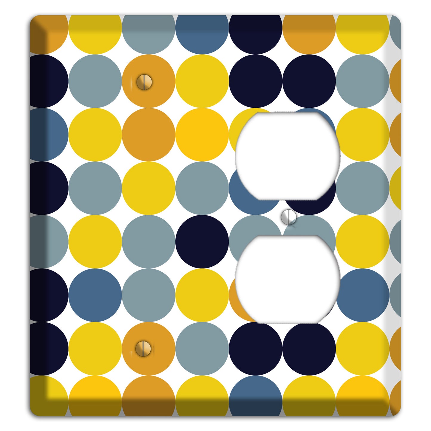 Multi Yellow and Blue Dots Blank / Duplex Wallplate