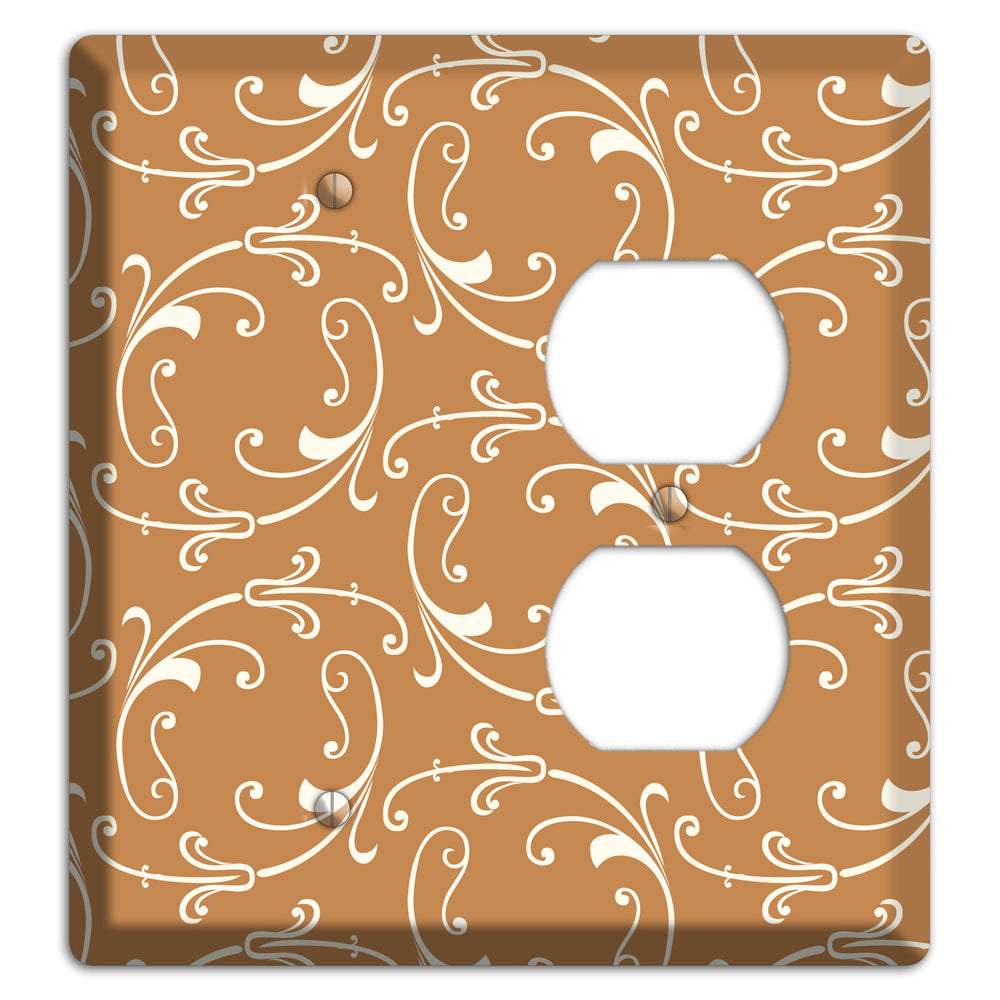 Gold Victorian Sprig Blank / Duplex Wallplate