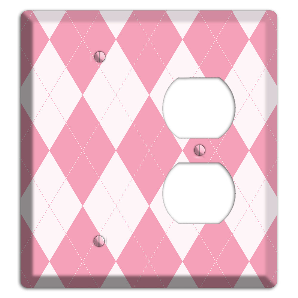 Pink Argyle Blank / Duplex Wallplate