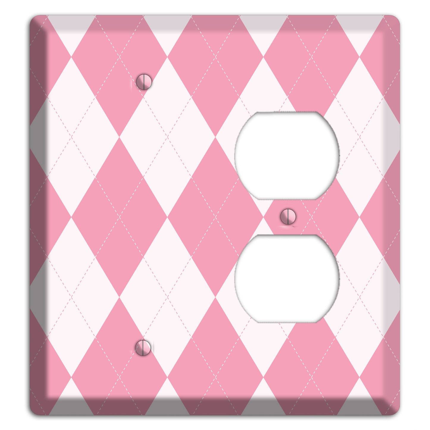 Pink Argyle Blank / Duplex Wallplate