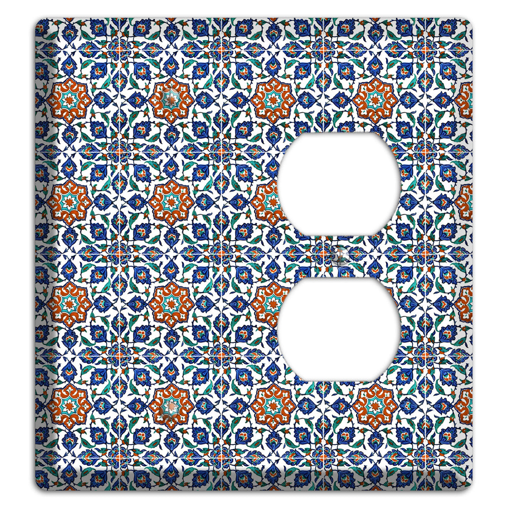 Ornate Floral Tile Blank / Duplex Wallplate