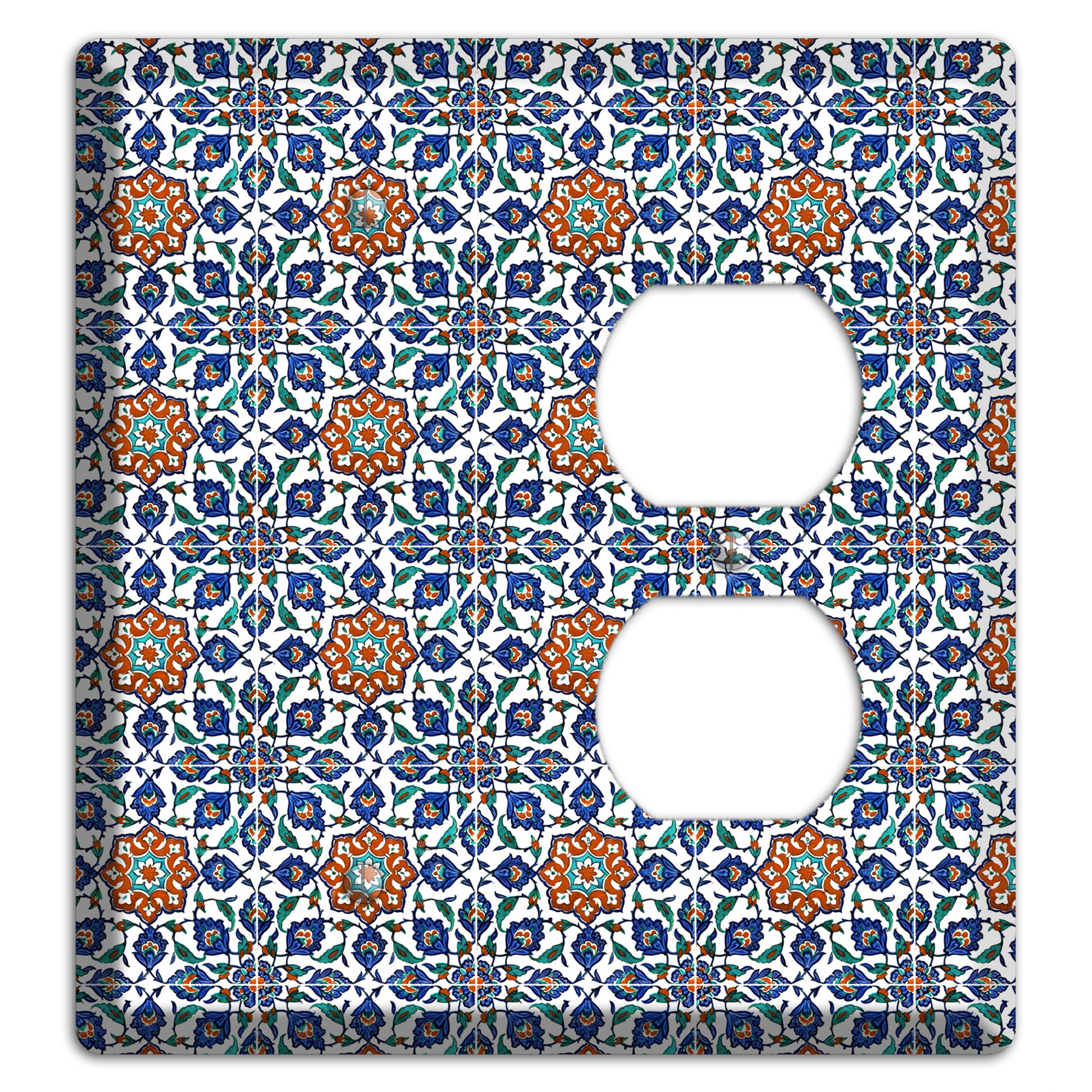 Ornate Floral Tile Blank / Duplex Wallplate