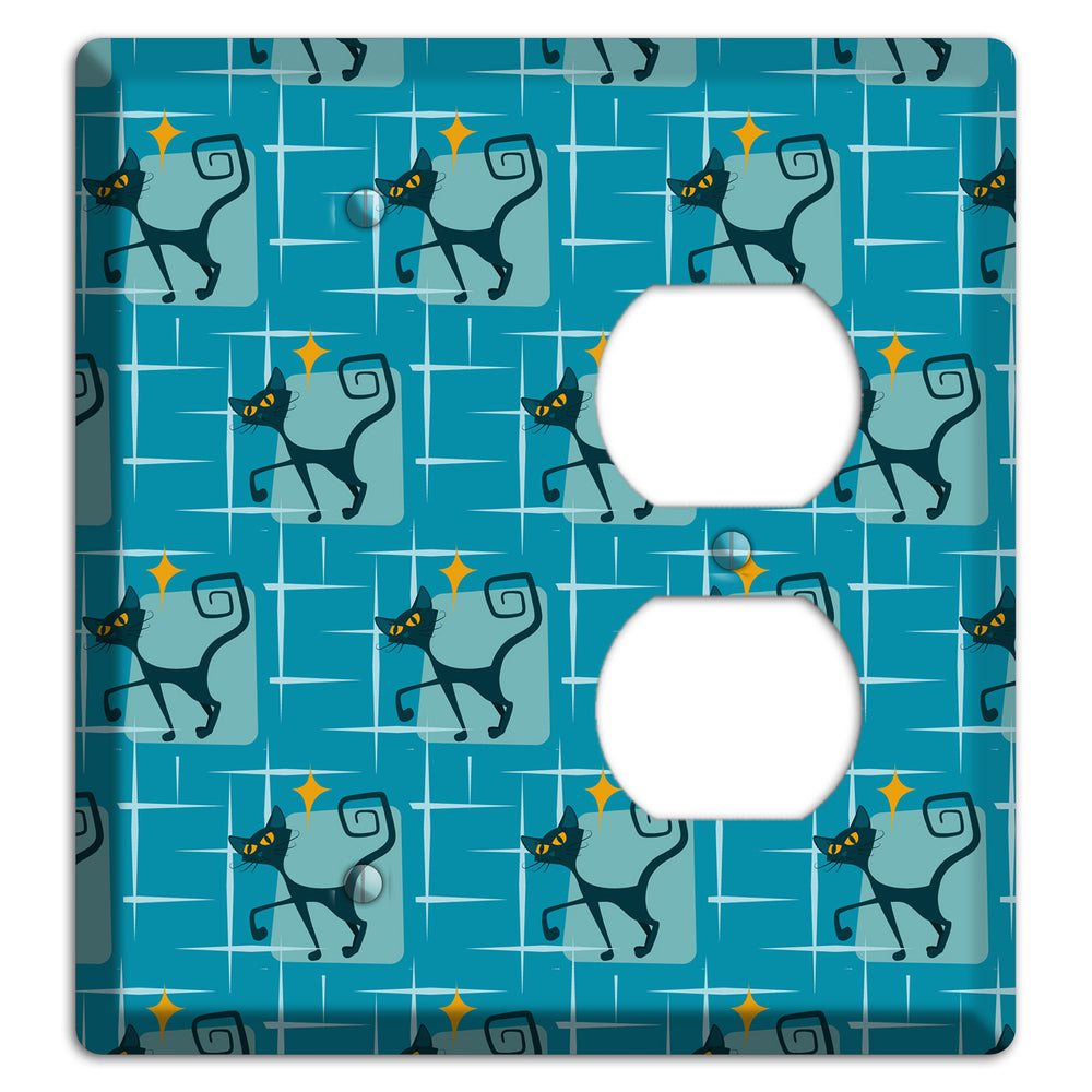 Teal Kitties Blank / Duplex Wallplate