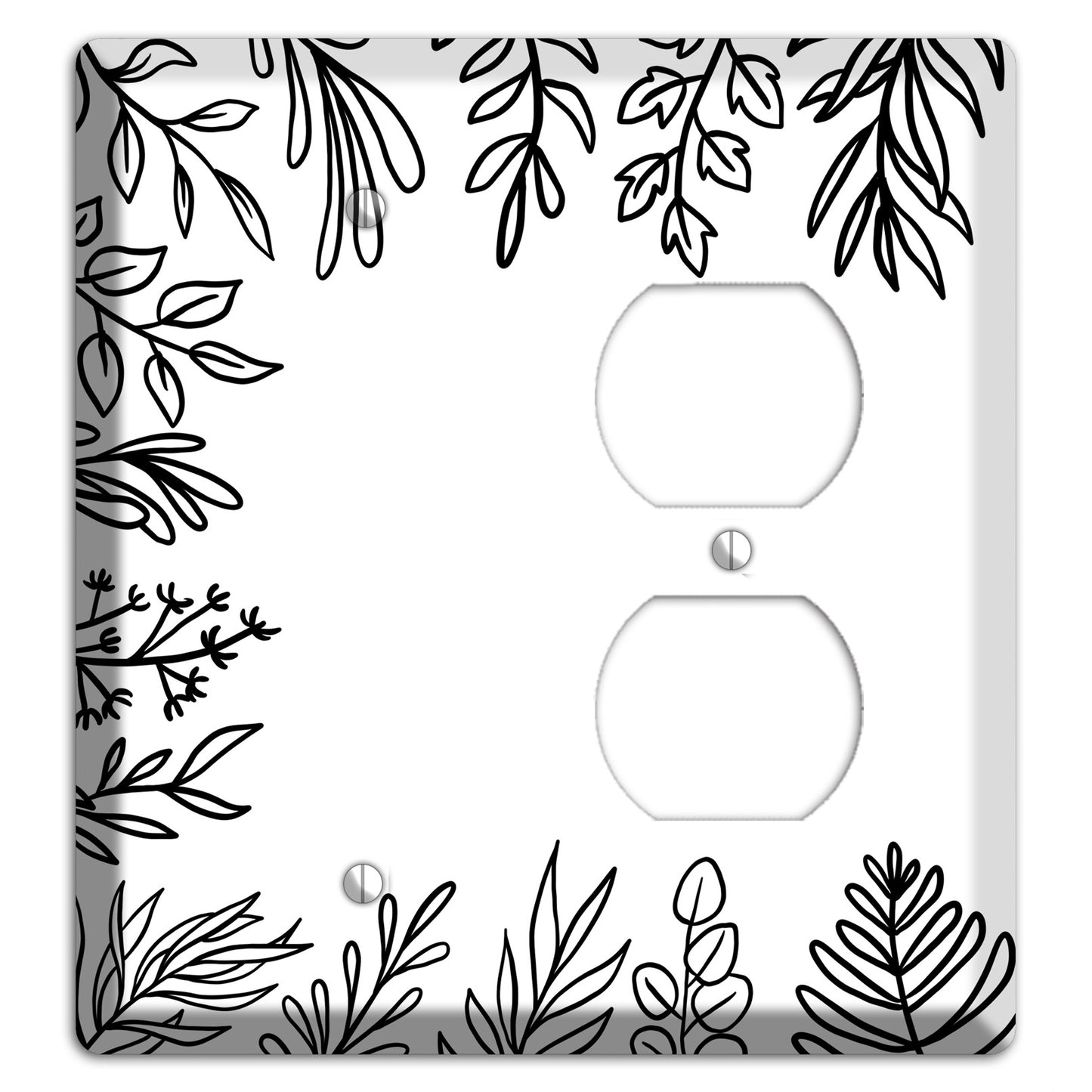 Hand-Drawn Floral 39 Blank / Duplex Wallplate