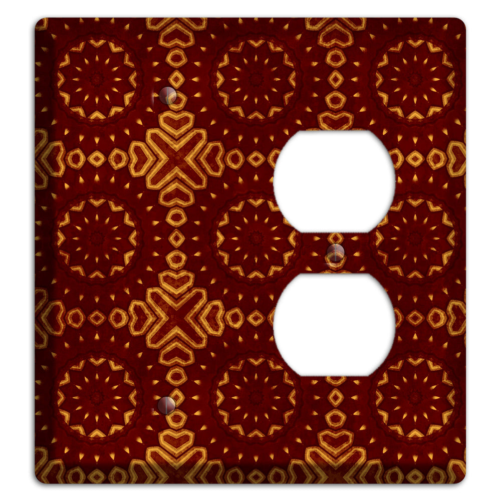 Maroon Grunge Suzani 3 Blank / Duplex Wallplate