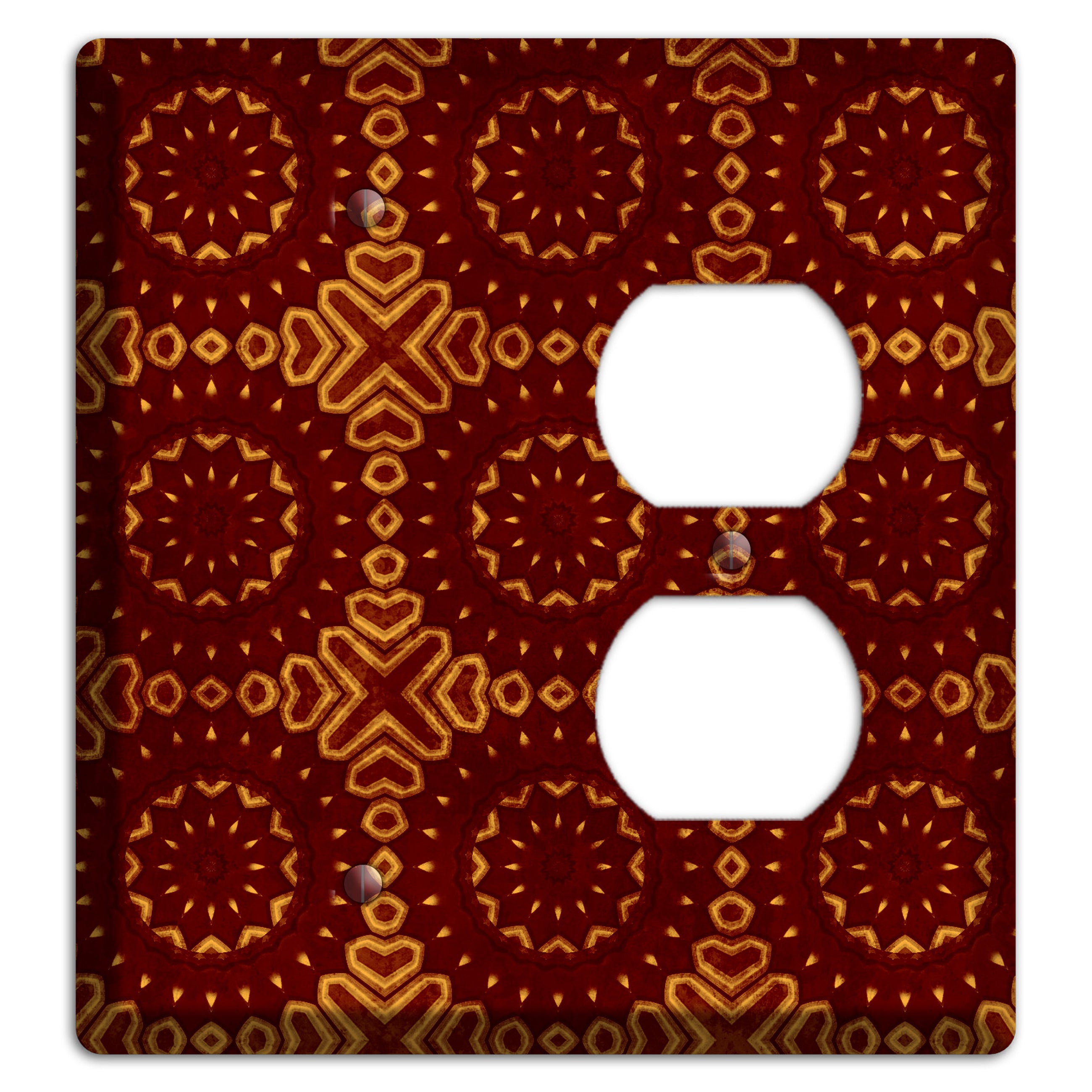 Maroon Grunge Suzani 3 Blank / Duplex Wallplate