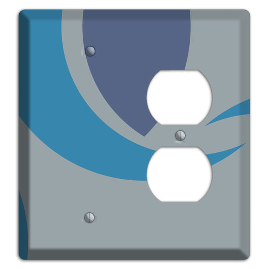 Grey and Blue Abstract Blank / Duplex Wallplate