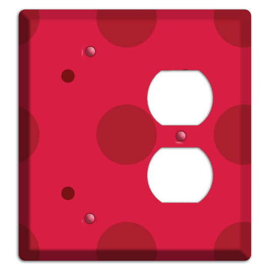 Red with Red Multi Tiled Medium Dots Blank / Duplex Wallplate