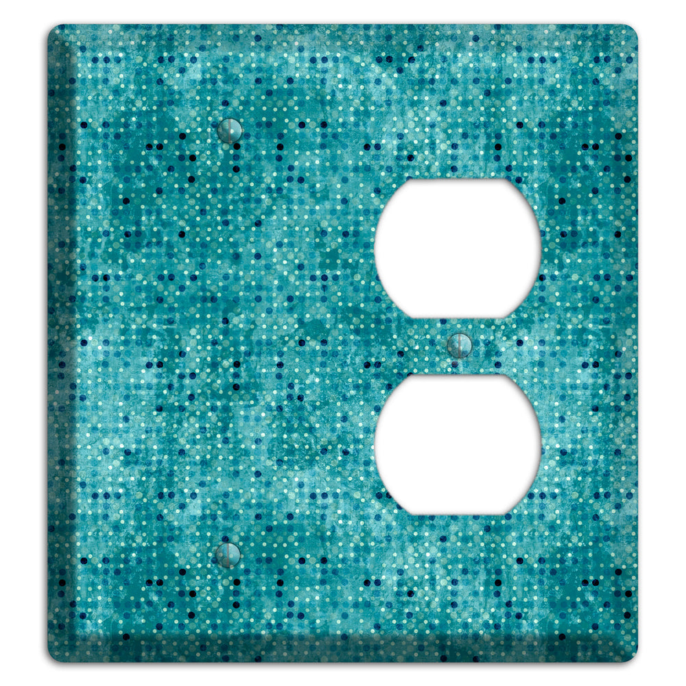 Turquoise Grunge Small Tile Blank / Duplex Wallplate
