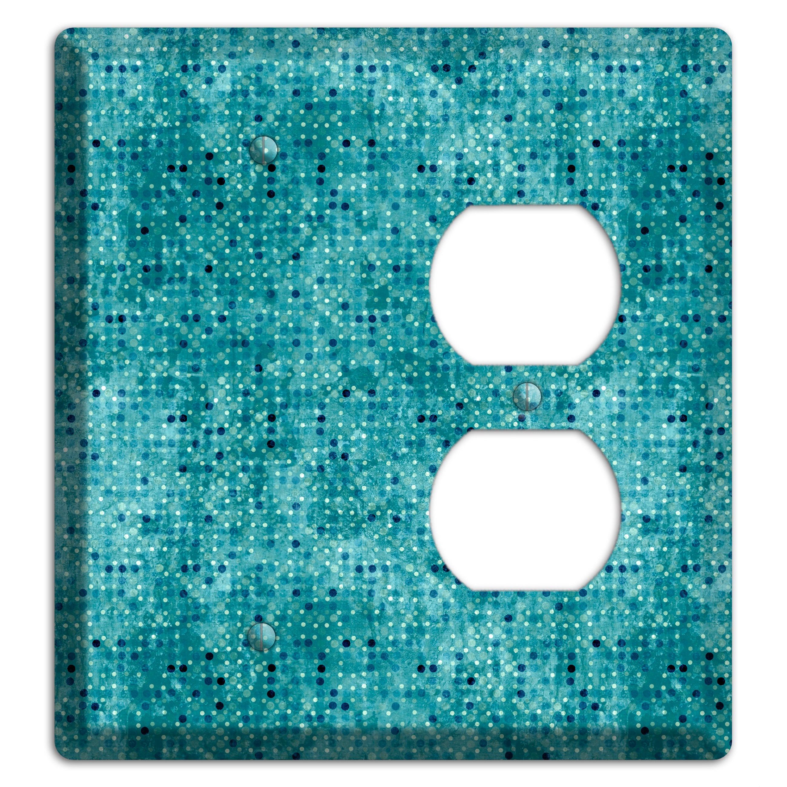 Turquoise Grunge Small Tile Blank / Duplex Wallplate