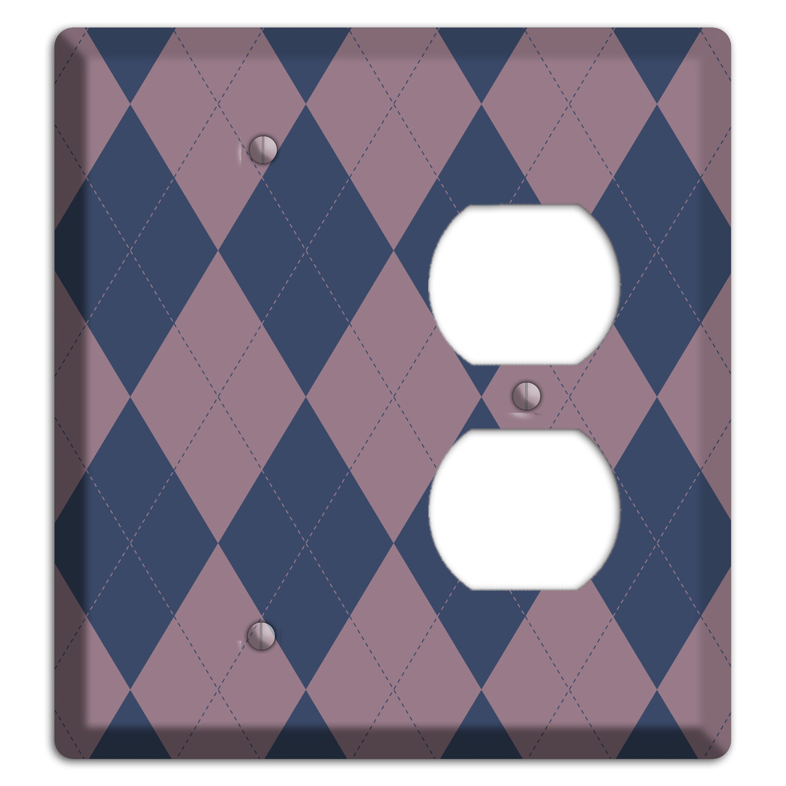 Purple Argyle Blank / Duplex Wallplate