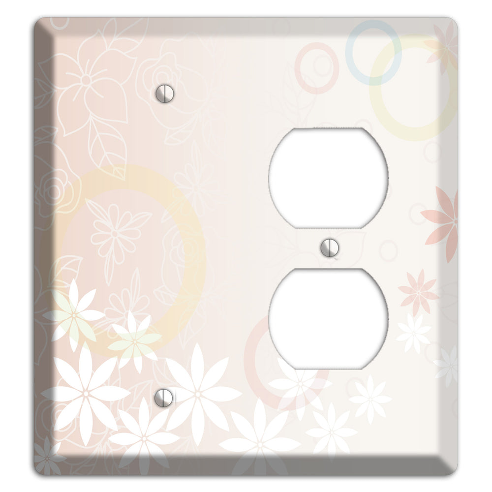 Mauve Floral Blank / Duplex Wallplate