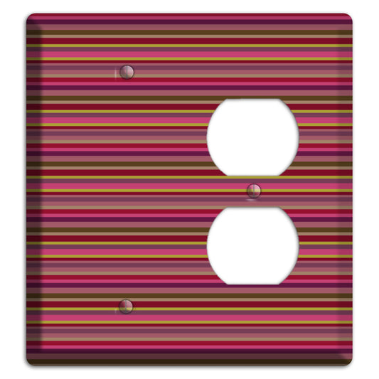 Fuschia Multi Horizontal Stripes Blank / Duplex Wallplate