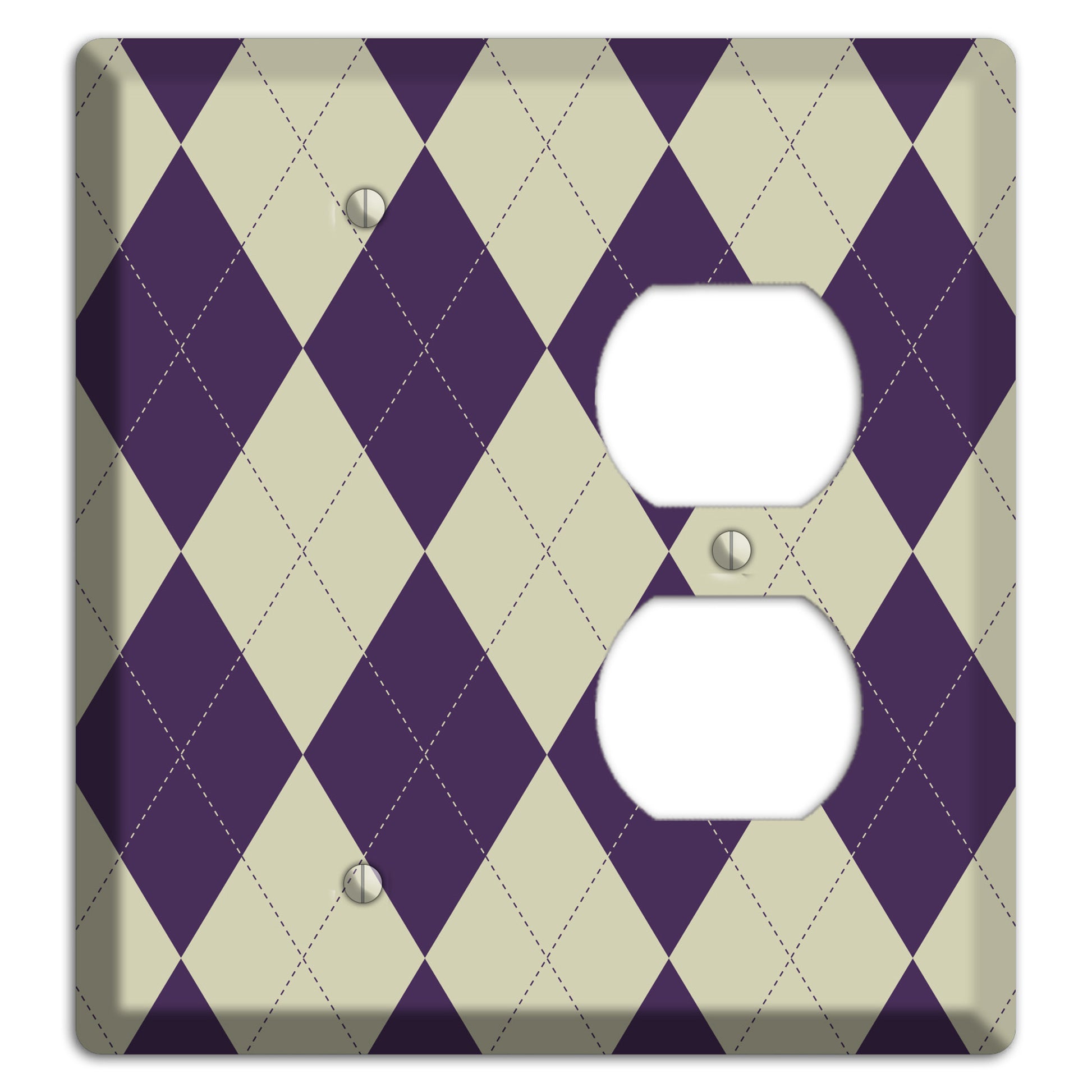 Purple and Tan Argyle Blank / Duplex Wallplate