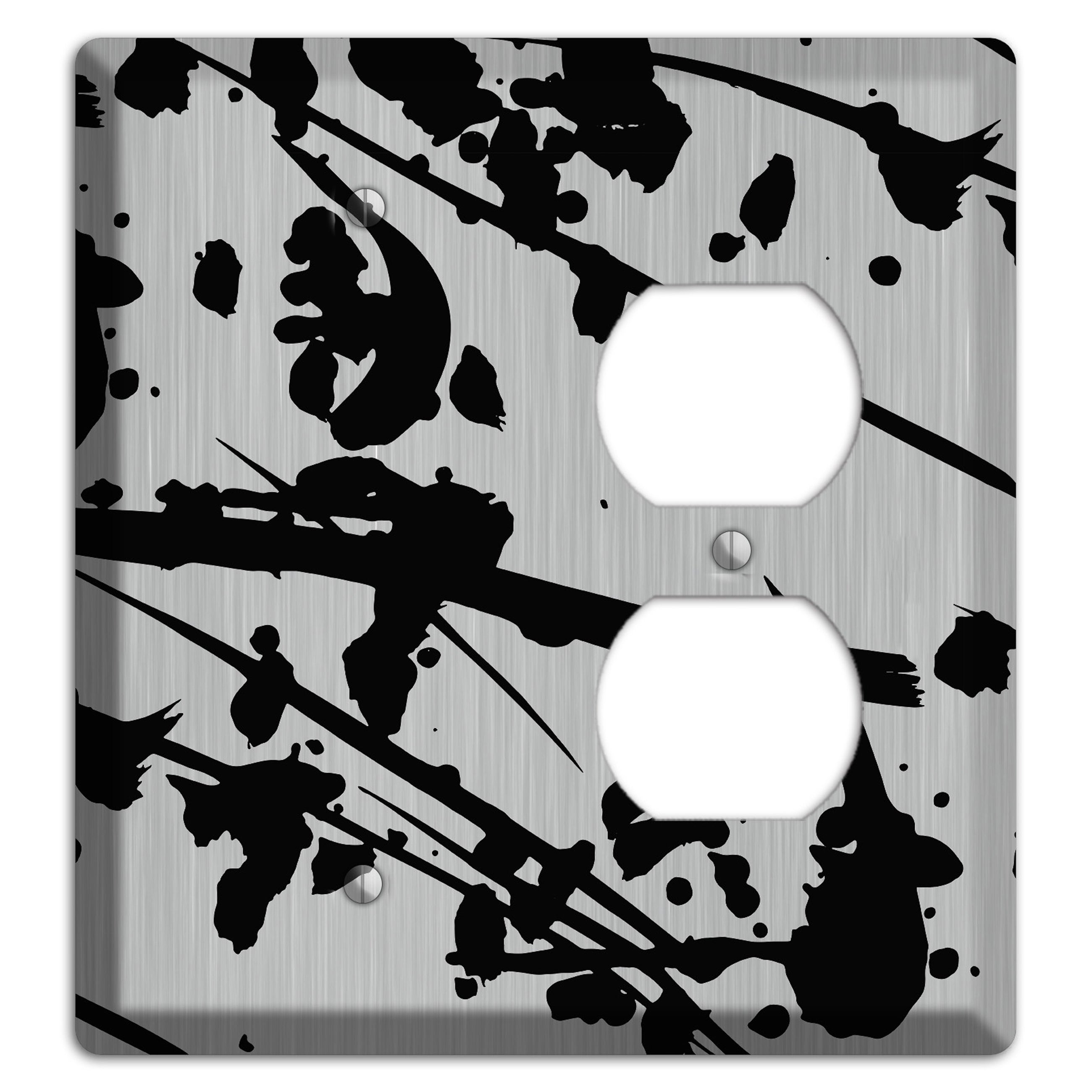 Ink Splash 6 Stainless Blank / Duplex Wallplate