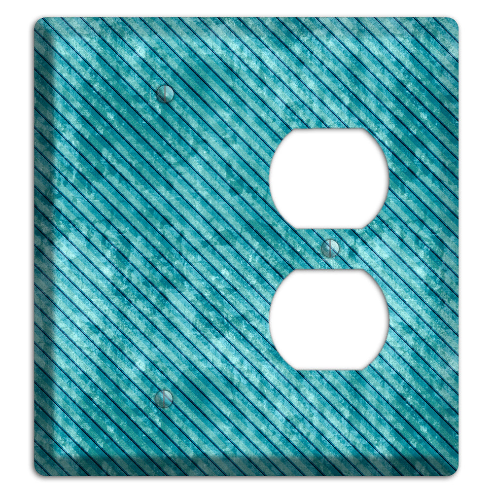 Turquoise Denim Blank / Duplex Wallplate
