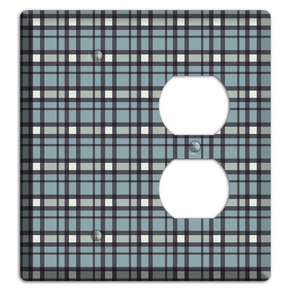 Dusty Blue Plaid Blank / Duplex Wallplate