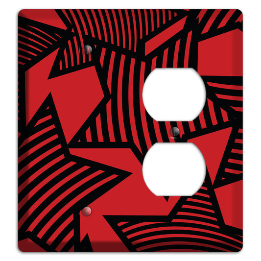 Red with Large Black Stars Blank / Duplex Wallplate