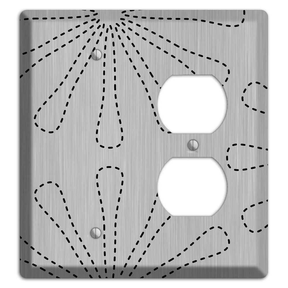 Retro Stipple Floral Stainless Steel Blank / Duplex Wallplate
