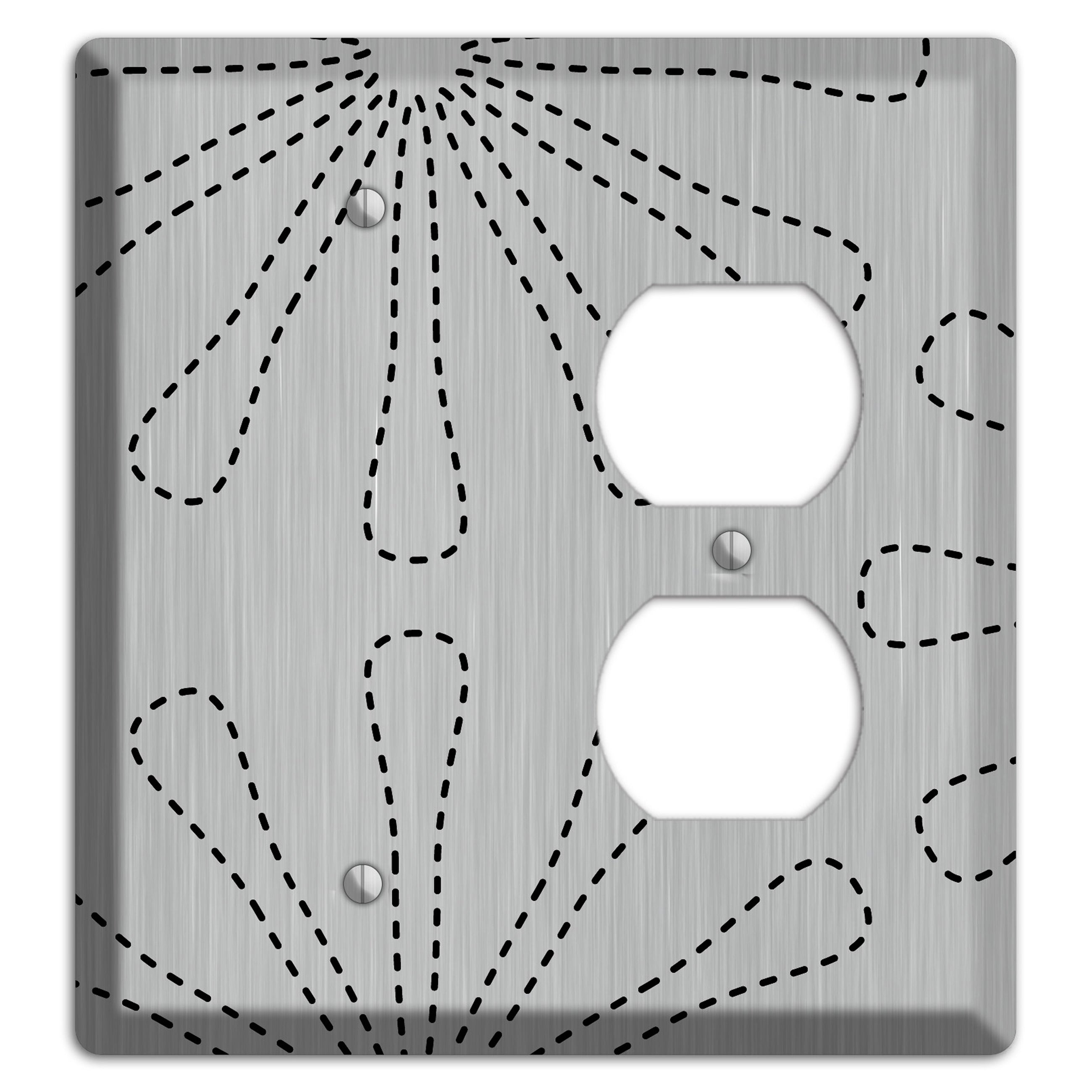 Retro Stipple Floral  Stainless Blank / Duplex Wallplate
