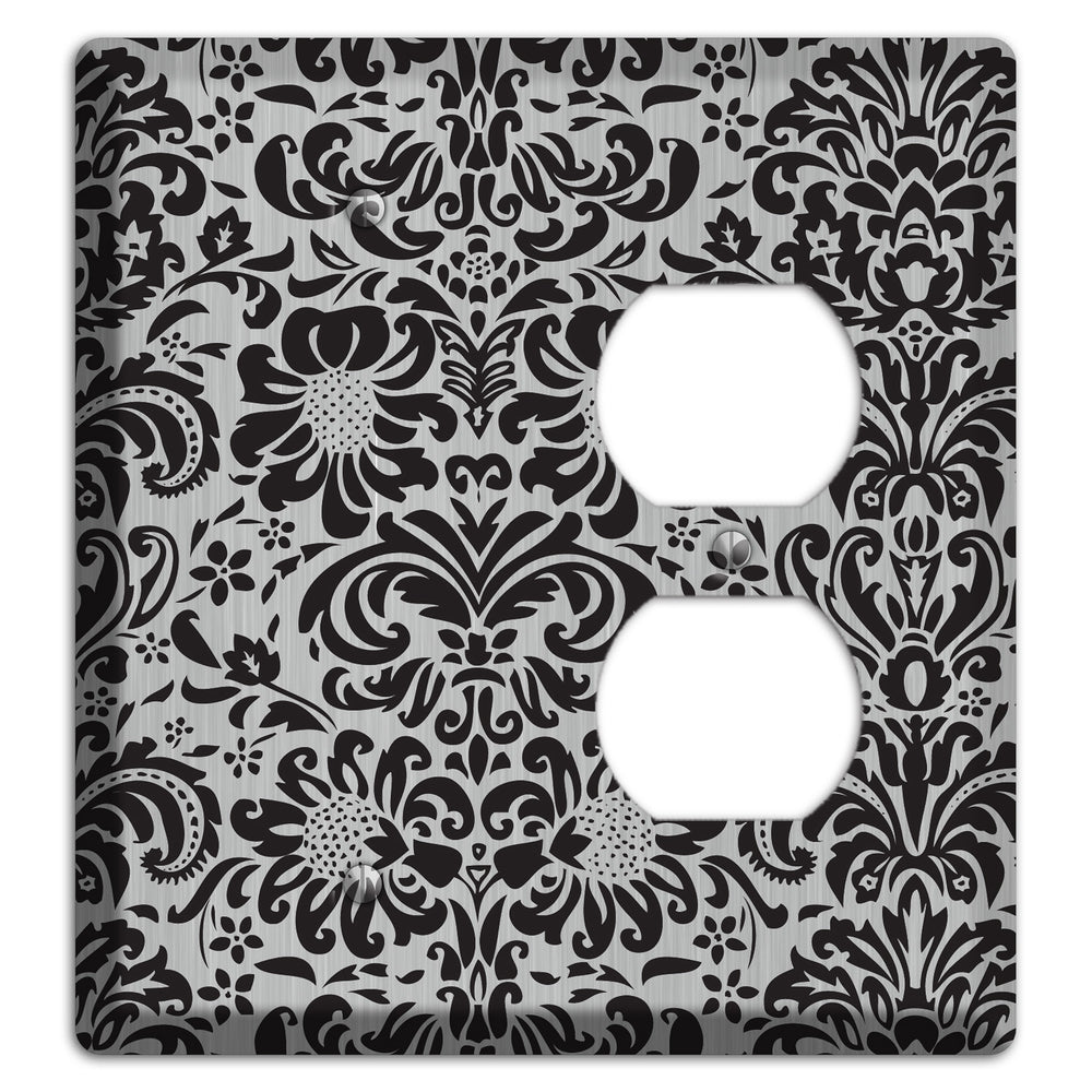 Black Toile Stainless Steel Blank / Duplex Wallplate