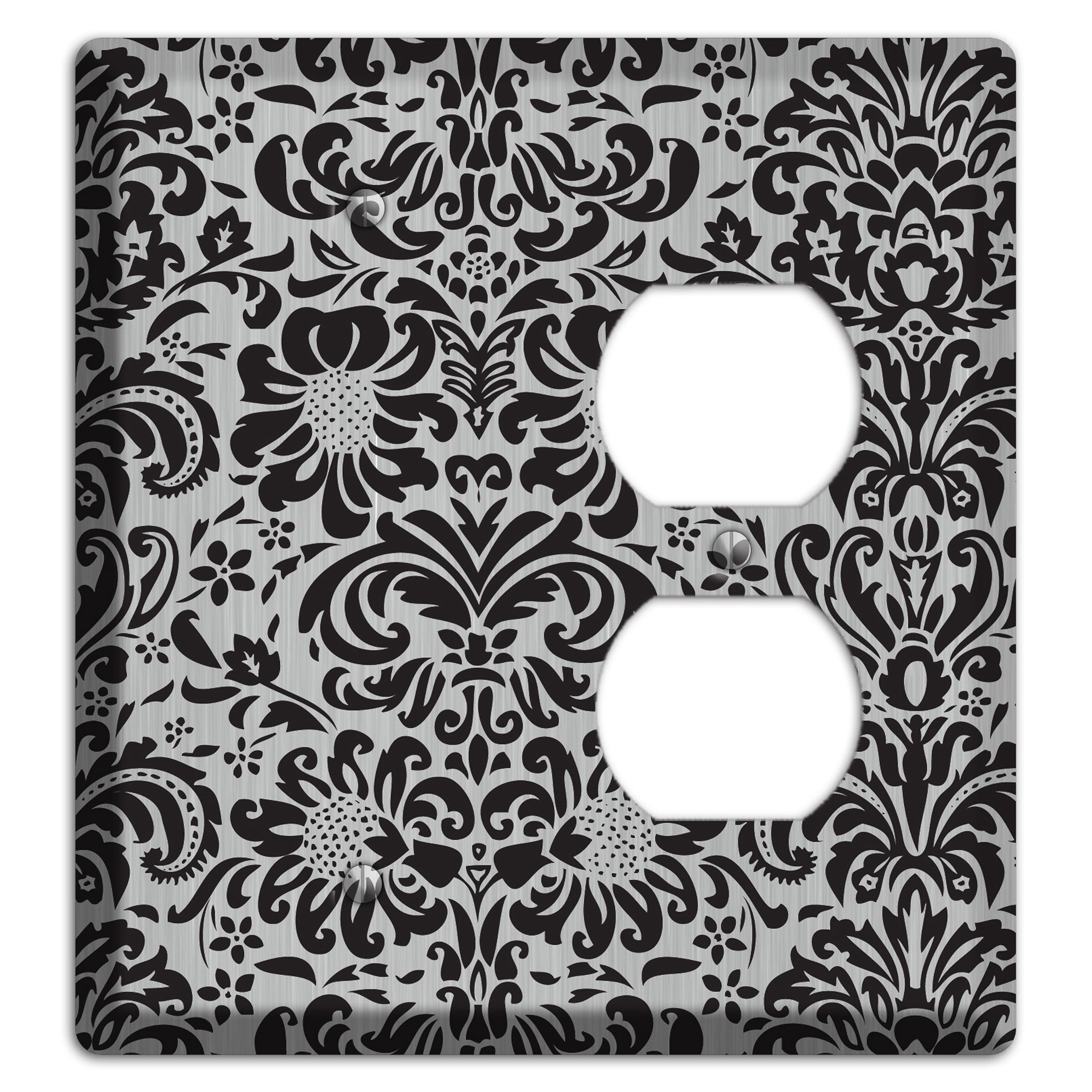 Black Toile  Stainless Blank / Duplex Wallplate
