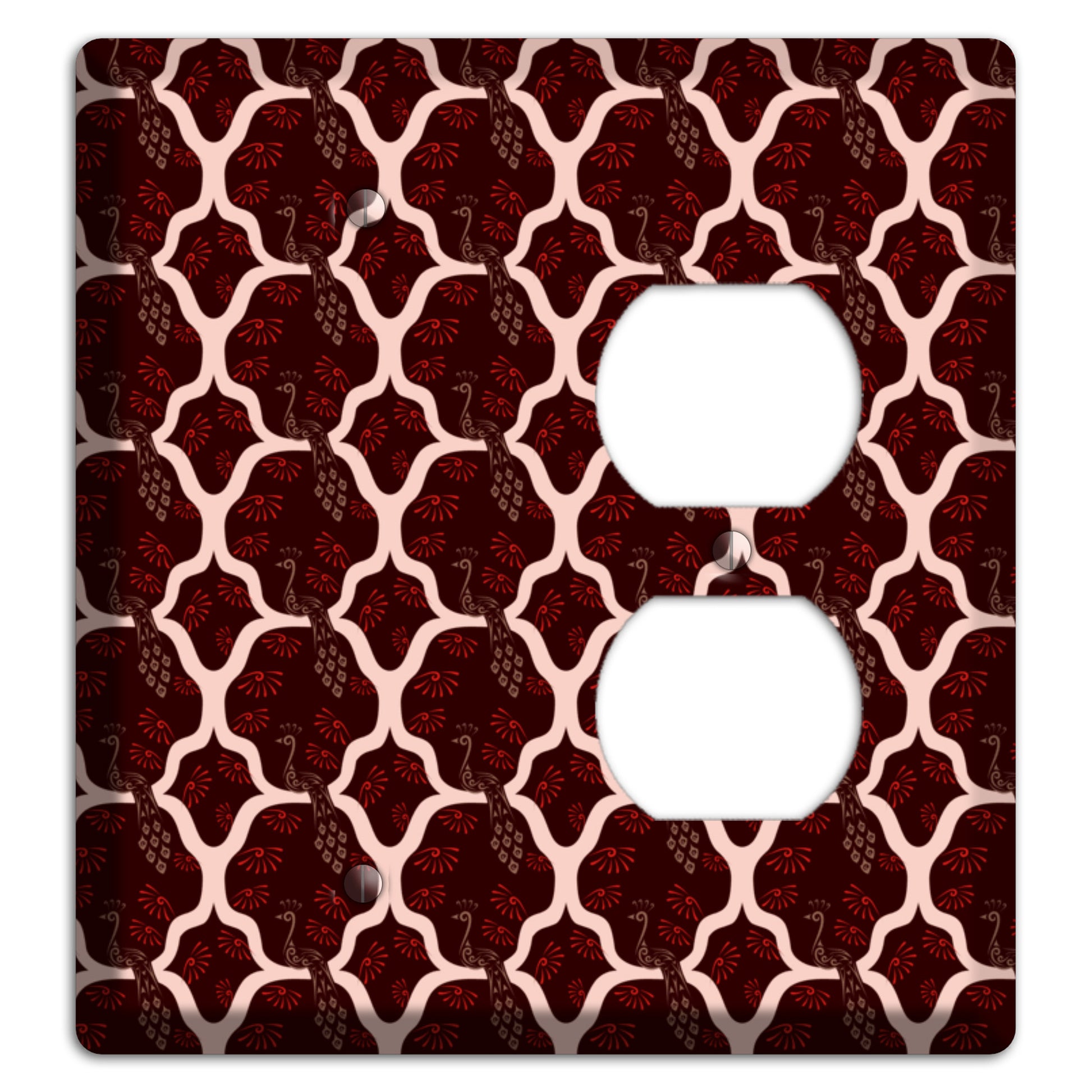 Dark Quatrefoil Peacock Blank / Duplex Wallplate