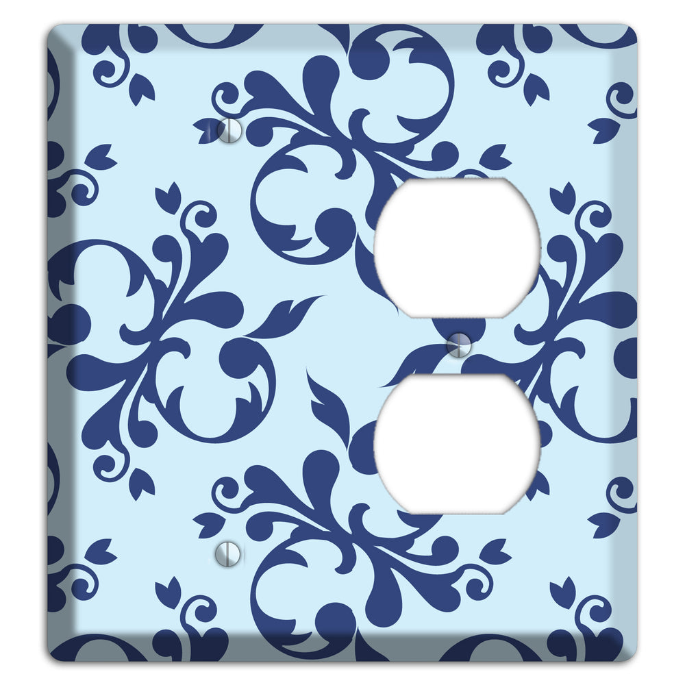 Blue Victorian Toile Blank / Duplex Wallplate